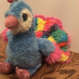 Wild Republic Rainbow Tail Peacock Soft Eyes Scuffed Sweet Sassy Tags Missing